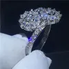 2018 Anello Infinity Flower Colore argento Diamond Cz Stone croce Fede nuziale per fidanzamento da donna Gioielli di moda da sposa