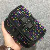 Luxe kleine tas ontwerper Handtassen Hoge kwaliteit rood merk echte lederen modezak Rivet Chain Crossbody voor vrouwen schouder B2418