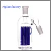 6 Arms Glass Bongs Smoking Pipes Ashcatcher New Design Wholesale High Quality Ash Catcher 14.5-14.5mm Blue Glass Bong Precooler