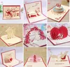 Hot New 3D Pop Up Cards Invitaciones Valentine Lover Love Cumpleaños romántico Aniversario de bodas Tarjetas de felicitación Postal de regalo SN786