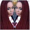 180density полного Micro Плетеного фронт шнурок Синтетический парик фронт шнурок черные женщины афро-американских красного плетеный Havana Twist парик шнурка