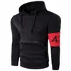 424 Embroidry Mens Casual Hoodies Male Designer Solid Color Hooded Sweatshirts Simple Patchwork Hip Hop High Street Pullover