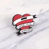 Rood hart quote banner emaille pin punk broches voor tas kleding revers pin button badge cartoon sieraden cadeau voor vrienden