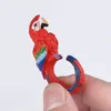 Anelli per pappagalli rossi Anello midi per dito Simpatici anelli per nocche animali 3D per uomini e donne Anello per animali in resina Gioielli Accessori per cartoni animati all'ingrosso