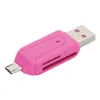 2 in 1 USB OTG-kaartlezer Universele Micro USB OTG TF / SD-kaartlezer Telefoon verlengkoppen Micro USB OTG-adapter