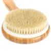 40cm Ronde Vorm Bristel Lange Handvat Houten Bad Douche Body Back Penseel Spa Scrubber Soap Cleaner Exfoliating Bathroom Tools