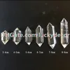 Varinha de prisma de ponto de cristal de quartzo transparente polido, 5 peças, terminação dupla, cristal de rocha branco natural, quartzo mineral, meditação de cura 2713
