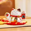 Cartoon Mini Ceramic Ornament Śliczny gruby szczęśliwy szczęśliwy kot machanie ręka Maneki Neko Piggy Bank For Home Decor Prezent 11L BB5972900