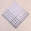 20st Många Multicolor Square Stripe Handkerchiefs 40 * 40cm Män Klassisk Mönster Vintage Pocket Hanky ​​Bomull Plaid Handerchief Tillbehör