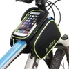 B - SOUL Telaio per bicicletta per tubo superiore della testa Borsa per bici impermeabile Doppia custodia per ciclismo per telefono cellulare da 6,2 pollici Accessori per biciclette