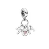 DORAPANG 100% 925 Sterling Silver New forma do coração Presente Colar DIY Series Rose Day feliz ouro do arco-íris Pingente das Mães