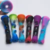 Silicone Hand Pipe with Glass Tube Inside L=83mm D of Glass Tube=8mm D of Bowl=19.5mm Portable Tobacco Mini Pipe Dab l