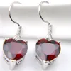 Luckyshine Fashion Jewelry Sets Red Garnet Heart Rings Pendants Sliver 925 Necklace Bride Gift Jewelry