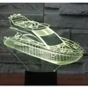 3D illusie led nachtlampje schip jacht 7 kleuren lichte woondecoratie lamp Nieuwe acryl licht armaturen # R21