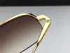 Cool Square Pilot Okulty przeciwsłoneczne dla mężczyzn Gold Brown Gradient Okulary przeciwsłoneczne Driving Kieliszki okulary Nowe z pudełkiem187n