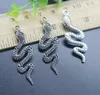 Wholesale 30pcs Snake Retro Ancient Silver Alloy Charm Pendant Jewelry Findings Jewelry Making DIY Gift 42*14mm