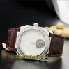 42mm Octo Finissimo 102401 Czarny Dial Tourbillon Automatyczny Zegarek Silver Case Diament Bezel Skórzany Pasek Tanie nowe zegarki wysokiej jakości