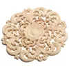 3 Typ Nowoczesne Kwiatowe Drewno Rzeźbione Narożnik Okrągły Kształt WoodCarving Naklejka Onlay Aplikacja Dekoracyjna Rzeźba Dla Domowej Decor Meble 15 CM