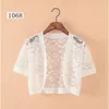 Wraps Jackets 2018 Women Ladies Short Sleeve Cropped Shrug White Black Lace Accessories Jacket V Neck