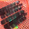 1 PCS Belo Rainbow Natural Fluorite Apontado Obelisco Natural Cristal De Quartzo Colorido Fluorite Six Edge Point Wand Cura