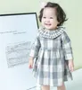 Baby Gitterkleid Lotusblatt Kragen Plaid Prinzessin Kleider 2018 neue Mode Kinder Kleidung Boutique Mädchen Kleid C3473