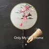 Cherry Blossoms Natural Silk Stof Fan Traditioneel Volledige Handgemaakte Dubbele Borduurwerk Chinese Fan Houten Handvat Bruiloft Decoratie Fan Gift