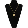 Mens Guld Iced Out Jesus Piece Pendant Halsband Charm Guldkedja Bling Pendants Smycken Rappers Collier Små Jesus halsband 2st