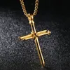 MIC 12pcs Fashion Nails Cross Alloy Charm Pendant Necklace For Male Jewelry Accessories 3-color selection