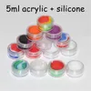 High quality colorful 5ml plastic container insert healthy wax small clear containers with lid silicone jars dab wax container