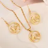 Fine gold bird tree Collana Orecchini a catena Maglione pendente Choker Set di gioielli per donne Adolescenti Ragazza Charms Gioielli regalo dropship