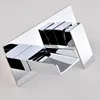 Chrome Waterfall Basin Robinet mural Basin de bassin à levier unique SET CASCADE SPOUT AVEC PLAQUE CHARGE SLACE SOLID CONSTRUCTION8220587