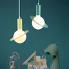 Yaratıcı modern basit LED kolye ışıkları renkli macaron droplight colroful tatlı lovey renk çocuk odası yatak odası restoran avize lamba