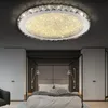 Plafoniera a LED rotonda di lusso in cristallo ultrasottile da 6 cm per montaggio a incasso, cristalli misti per soggiorno, camera da letto, cucina