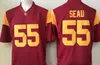 2020 USC 트로이 목마 빈티지 유니폼 # 5 Reggie Bush 32 OJ Simpson 14 Sam Darnold 9 Kedon Slovis 43 트로이 폴라 팔루 55 주니어 Seau