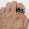 Виктория Wieck 4 цвета обручальное кольцо кольца набор для женщин Циркон камень Cz 10KT черного золота заполнены женский юбилей кольцо