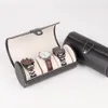 Lintimes New Black Color 3 Slot Watch Box Travel Case Wrist Roll Jewelry Collector Collector Organizer1267H