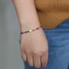 925 esterlina de prata na moda jóias arco-íris quadrado tênis cz pulseira pulseira para mulheres menina arco-íris colorido jóias