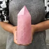 Hot koop! Grote maat Natural Rose Quartz Crystal Wand Point Obelisk Healing Natuurstenen en Mineralen voor Woondecoratie Gratis verzending