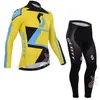 Mens SCOTT team Cycling Jersey Suit Long sleeve mtb bicycle shirt And pants sets breathable road bike outfits racing clothing Ropa Ciclismo Y21071618