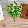 Fałszywa czerwona papryka wiązka (7 głowic / szt.) Symulacja Pianka pieprz do weselnego domu Showcase dekoracyjne sztuczne rośliny