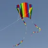 4 Stuks Nieuwe Kleurrijke Parafoil Kite Hele Met 200 Cm Staarten 30 M Lijn Outdoor Goed Vliegen Grote hoogte Speelgoed Voor Kinderen Meisjes Boy5963470
