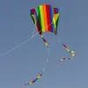 4 PCs Neue farbenfrohe Parafoil -Kite Ganzes mit 200 cm Schwänzen 30m Linie Outdoor gute fliegende Hochzeit Spielzeug für Kinder Mädchen Boy5963470