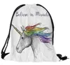 2018 New Arrival 3D Drukowane Torby Unicorn Slostring Fashion Casual Kobiety Torby podróżne do szkolnych plecaków 3 sztuk /