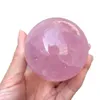 Quartzo rosa Bola de Cristal Natural Rosa Esferas de Pedra Massagem Bola de Palm Yoga Exercício Para Presentes de Casamento Amor