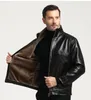 Men PU Faux Leather Jackets Winter Fleece Thick Warm Coats Black Brown Zipper Jackets Free Shipping