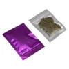 10x15 cm Matte Purple Zipper Lock Aluminum Clear Packaging Bags Mylar Foil Zipper Translucent Long Term Food Storage Package Pouches