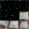 300pcs 3d estrelas brilham nos adesivos de parede escura adesivos de parede fluorescente luminosa para crianças quarto de bebê teto de casa decoração5892449