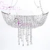 Glass Crystal Chandelier Style Drape Suspenderad Swing Cake Stand Round 18quot9007889