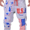 2019 Męskie Spodnie Casual Flag American Flag USA Lettering Winter Gym Pants Men Mass Mens Joggers Pants z Plus Size1109912