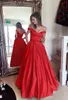 Navy Blue Ball Gowns Prom Dresses Off Shoulder Crystal Beaded Sash Satin Floor Length Dark Red Backless Evening Dresses DH4094